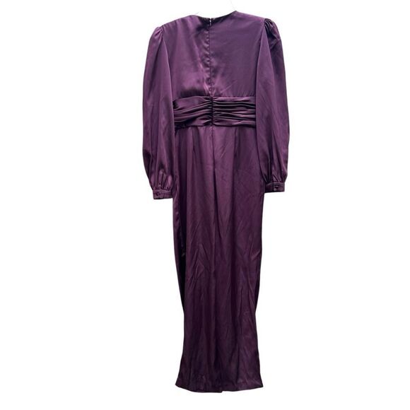 leena for Mac Duggal Plum V-neck Jumpsuit Size 10 - Picture 7 of 9